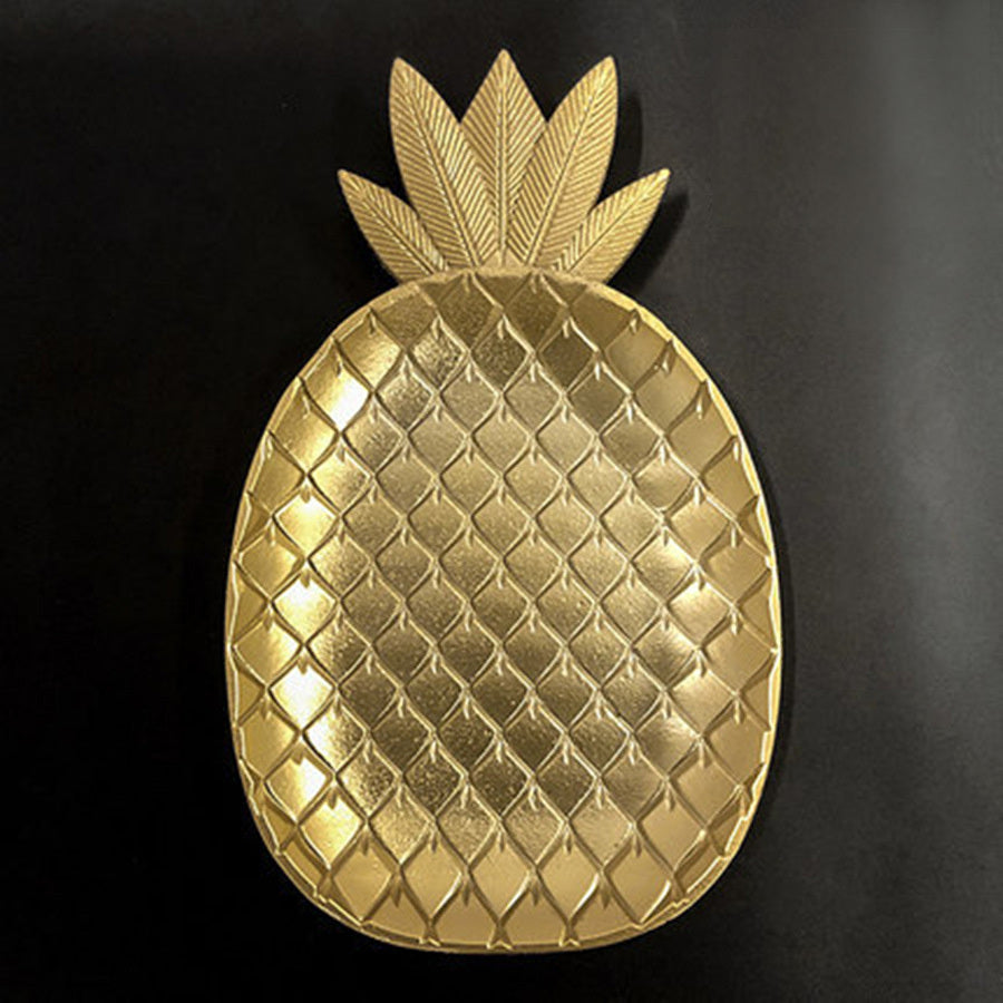 Elegant Golden Pineapple Decorative Fruit Tray for Snacks and Food