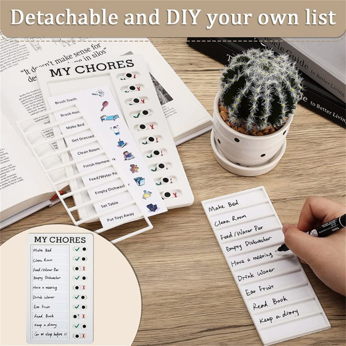 Reusable Chore Chart Checklist Memo Board Planner with Slider