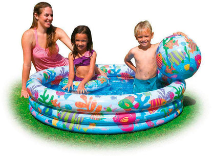 Intex Swimming Pool Set with Beach Ball and Swim Ring Fun Play Set