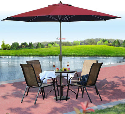 3m Steel Outdoor Garden Patio Market Umbrella Maroon