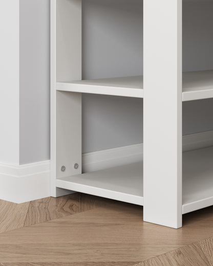 Spacious 7 Tier Wooden Shoe Rack Organizer Shelf Cabinet White