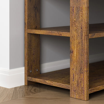 Extra Spacious 7 Tier Wooden Shoe Rack Organizer Shelf Cabinet Rustic Wood