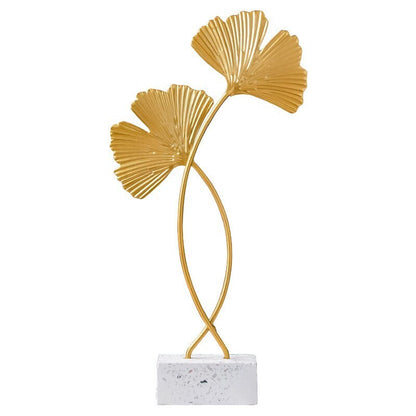 Elegant Ginkgo Leaves Sculpture Home Office Decor