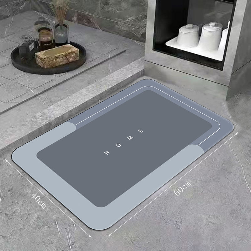 Super Absorbent Non-Slip Bath Mat for Bathroom Blue Grey