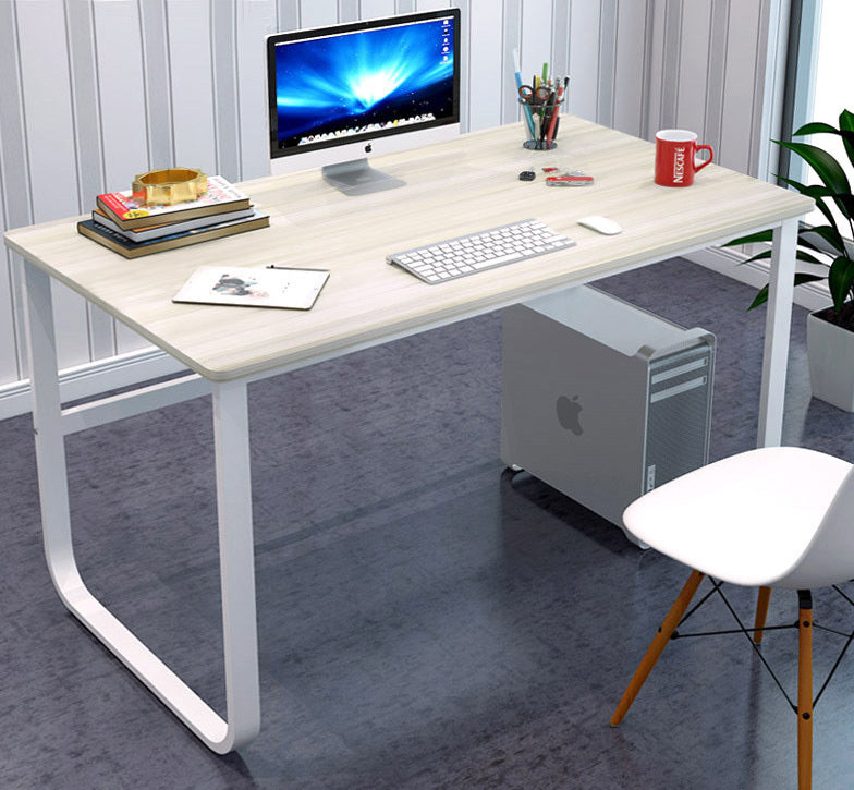 Modern White Wood and Steel Computer Desk