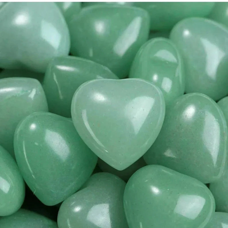 Natural Green Aventurine Heart Healing Crystal Gemstone