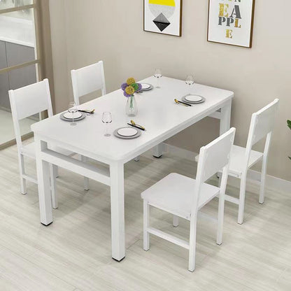 4 Piece Set Modern Wood Steel Dining Chairs White