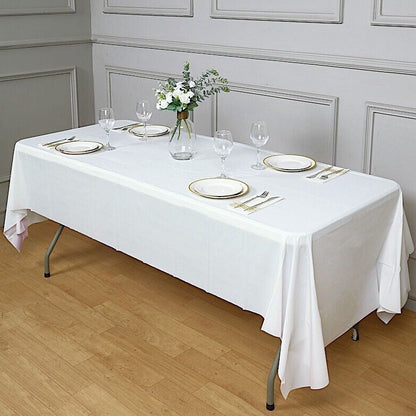 Large Rectangle Party Tablecloth Perfect for Events and Gatherings White