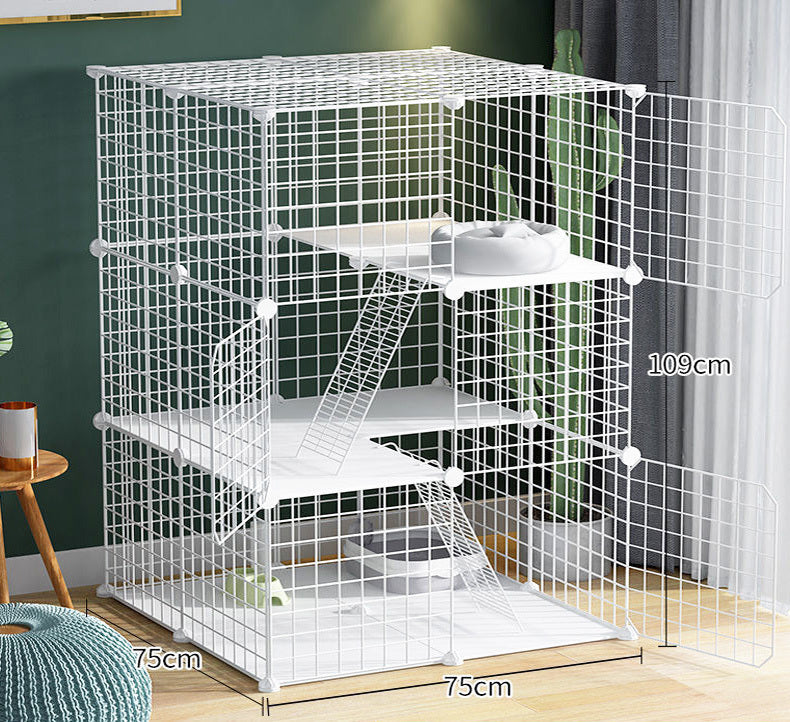 Large Pet Home Cat Cage Metal Wire Kennel Playpen Exercise Crate White