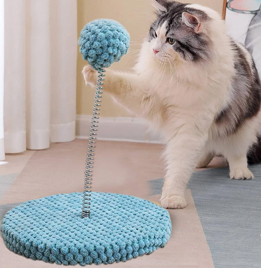 Interactive Cat Scratching Toy with Spring Teaser