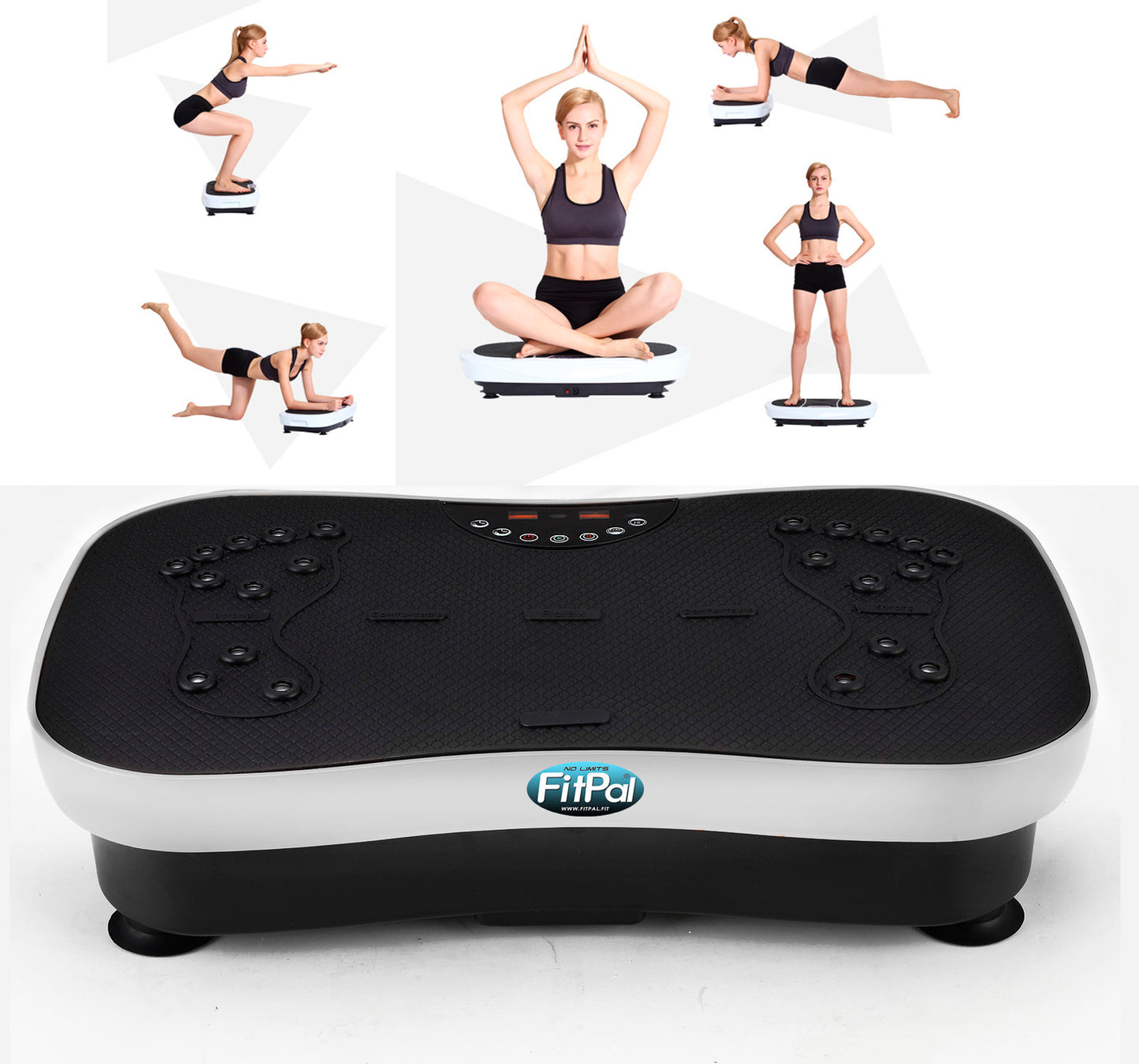 Whole Body Vibration Plate Fitness Machine Ultra Slim White