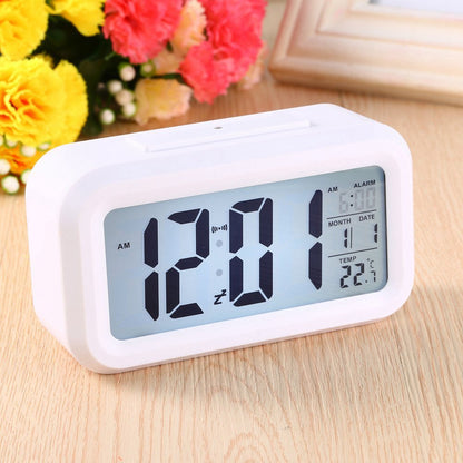 Automatic Digital Sensor Alarm Clock with Snooze Function White