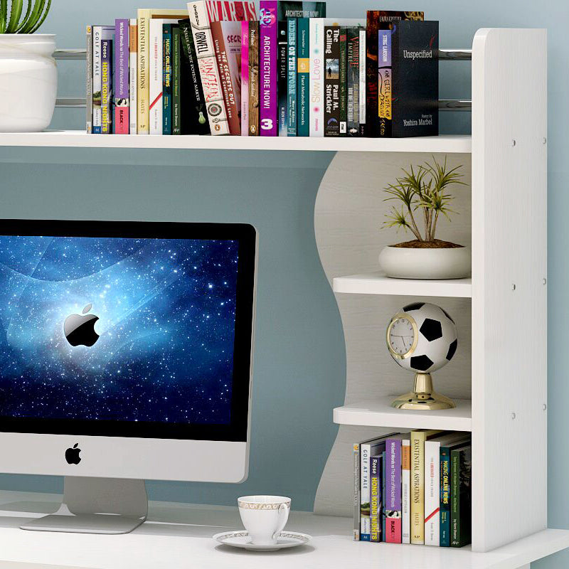 Stylish Computer Desk Home Office Workstation with Shelf and Cabinet White