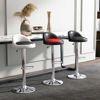 Set of 2 PU Leather Bar Stools Modern White Design