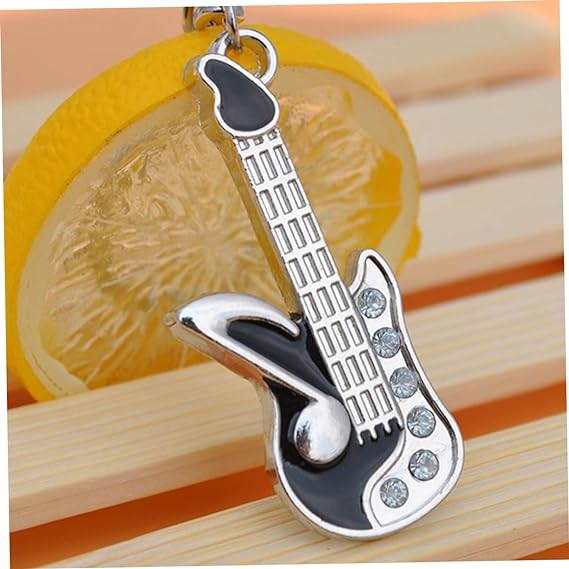 Electric Guitar Keychain Metal Keyring for Music Lovers