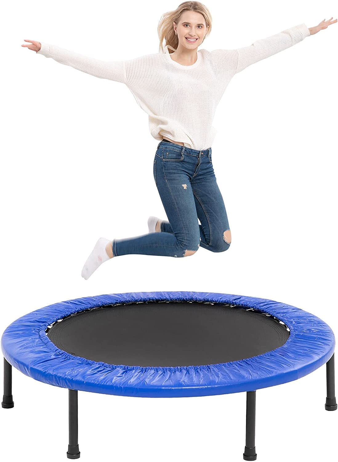 40" Mini Trampoline for Home Fitness Exercise Blue