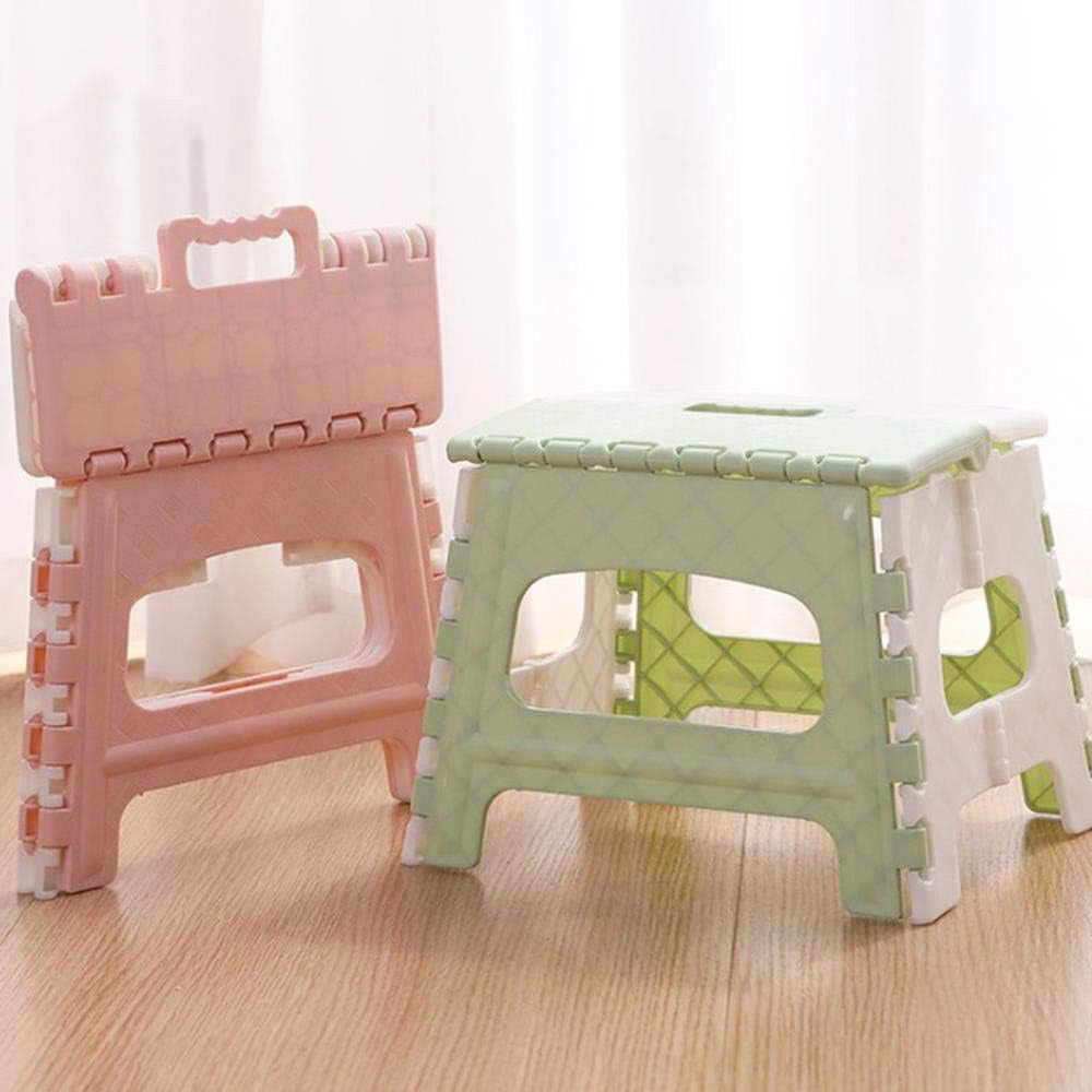 Foldable Pink Step Stool Lightweight Durable Anti-Slip for Kids and Adults