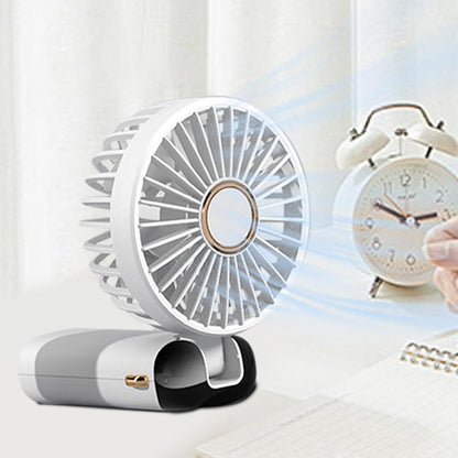 Portable USB Rechargeable Handheld Fan with Adjustable Speeds and LED Display