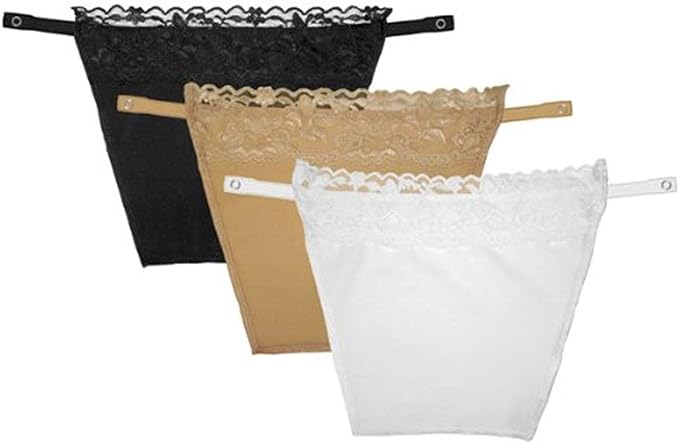 3 Pack Lace Cami Secret Clip on Camisoles Custom Cleavage Control Set