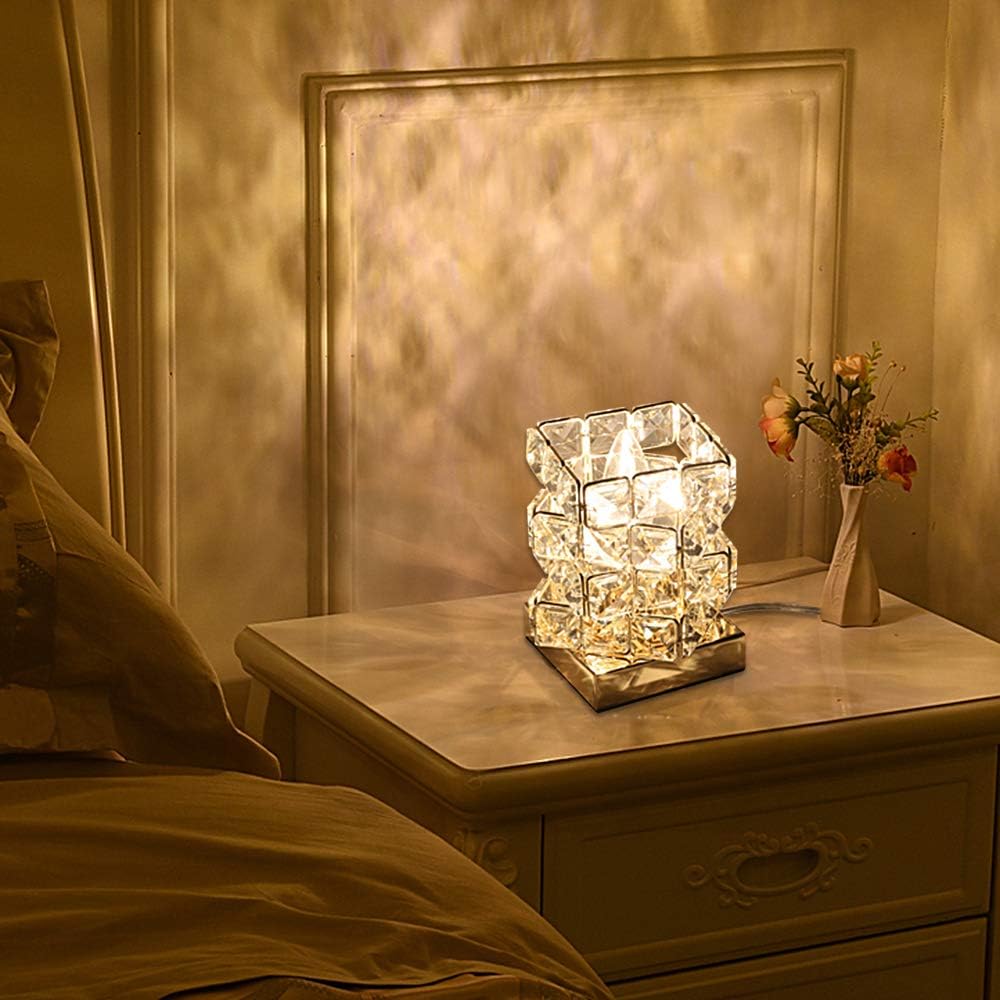 Geometric Diamond Crystal LED Rubik's Cube Table Lamp Decorative Night Light