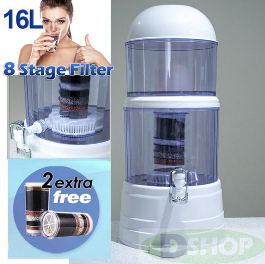 8 Stage Natural Mineral Benchtop Water Purifier with 2 Bonus Filters for Pure Water