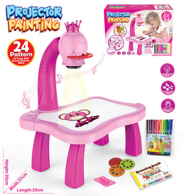 Interactive Kids Projector Painting and Drawing Board with Music Stand Toy