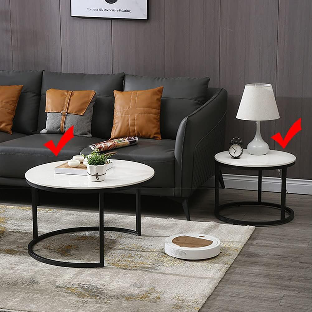 Stylish White Nesting Coffee Tables Modern Living Room Furniture Set