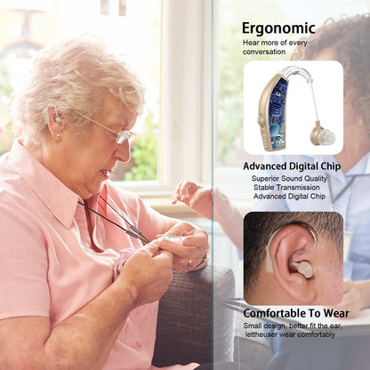 Rechargeable Wireless Hearing Aid Sound Amplifier for Clear Hearing