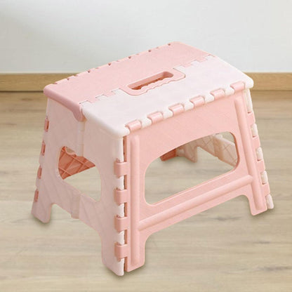 Foldable Pink Step Stool Lightweight Durable Anti-Slip for Kids and Adults