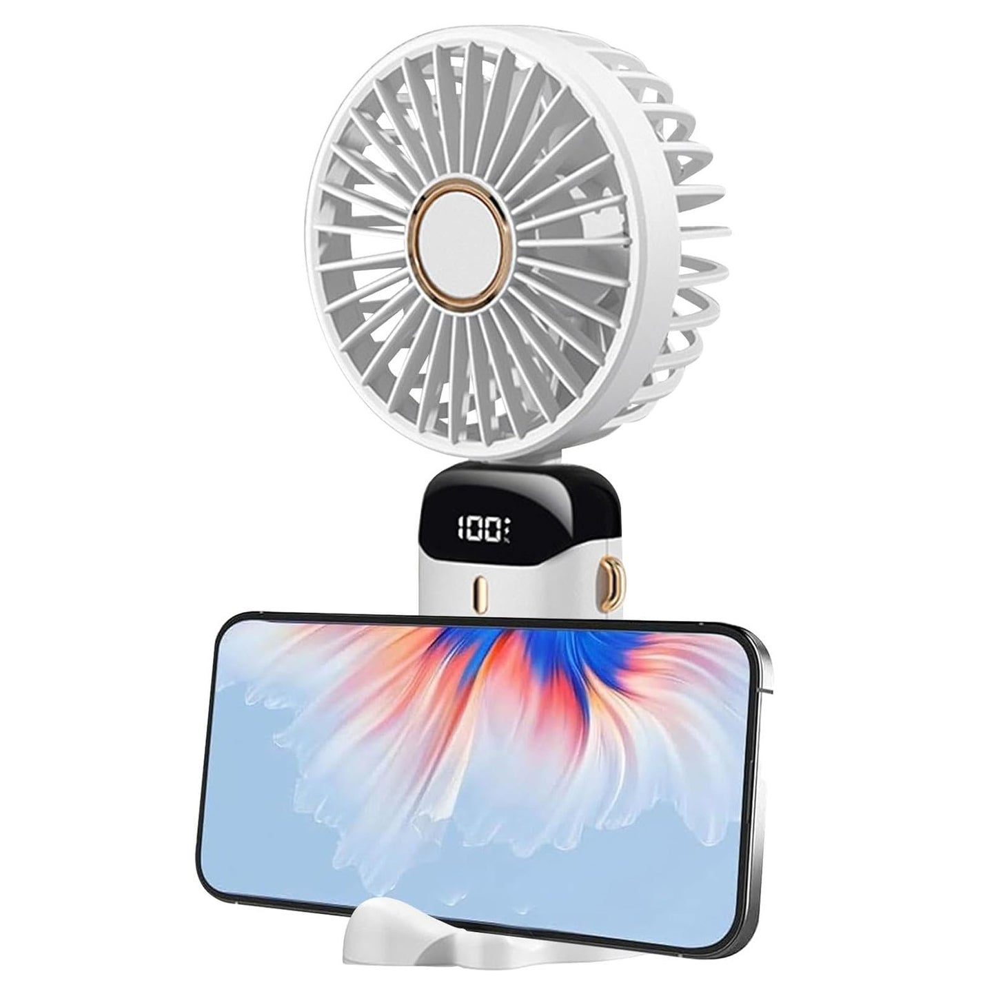 Portable USB Rechargeable Handheld Fan with Adjustable Speeds and LED Display