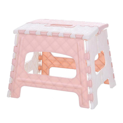 Foldable Pink Step Stool Lightweight Durable Anti-Slip for Kids and Adults