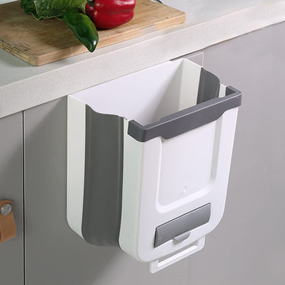 10L Foldable Hanging Kitchen Bin with Trash Bag Dispenser