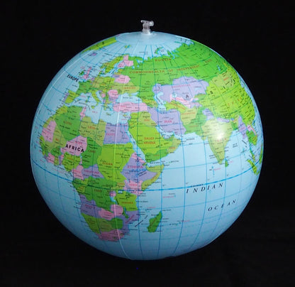 16" Inflatable Globe Earth World Map Beach Ball Fun Educational Toy