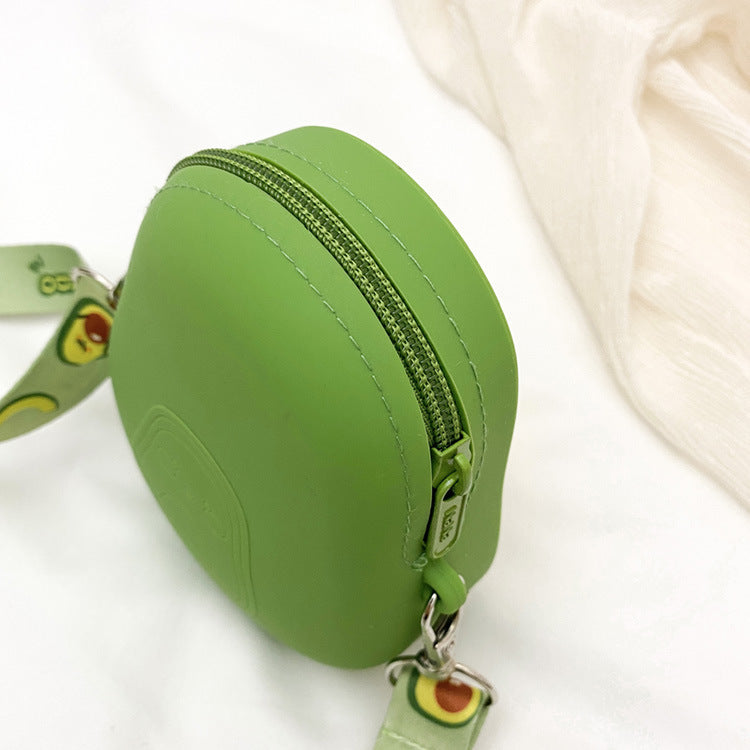 Cute Avocado Silicone Crossbody Bag for Girls