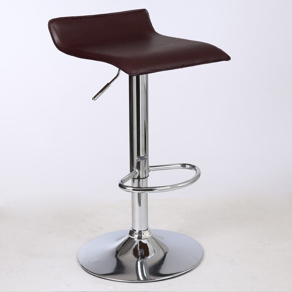 Set of 2 Modern PU Leather Bar Stools Chocolate