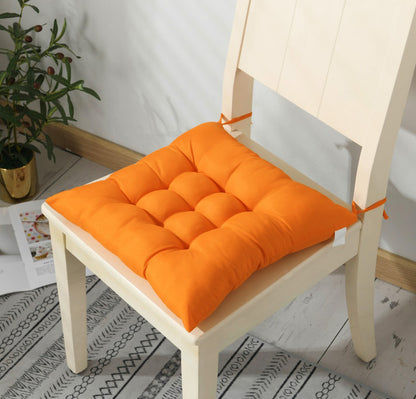 Comfortable Cotton Seat Cushion for Dining or Office Chair Orange