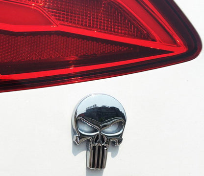 3D Skull Badge Chrome Emblem Car Sticker Auto Decal