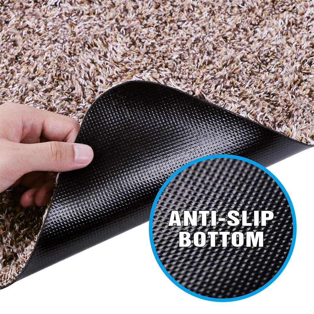 Super Absorbent Microfibre Doormat Traps Dirt and Water Brown