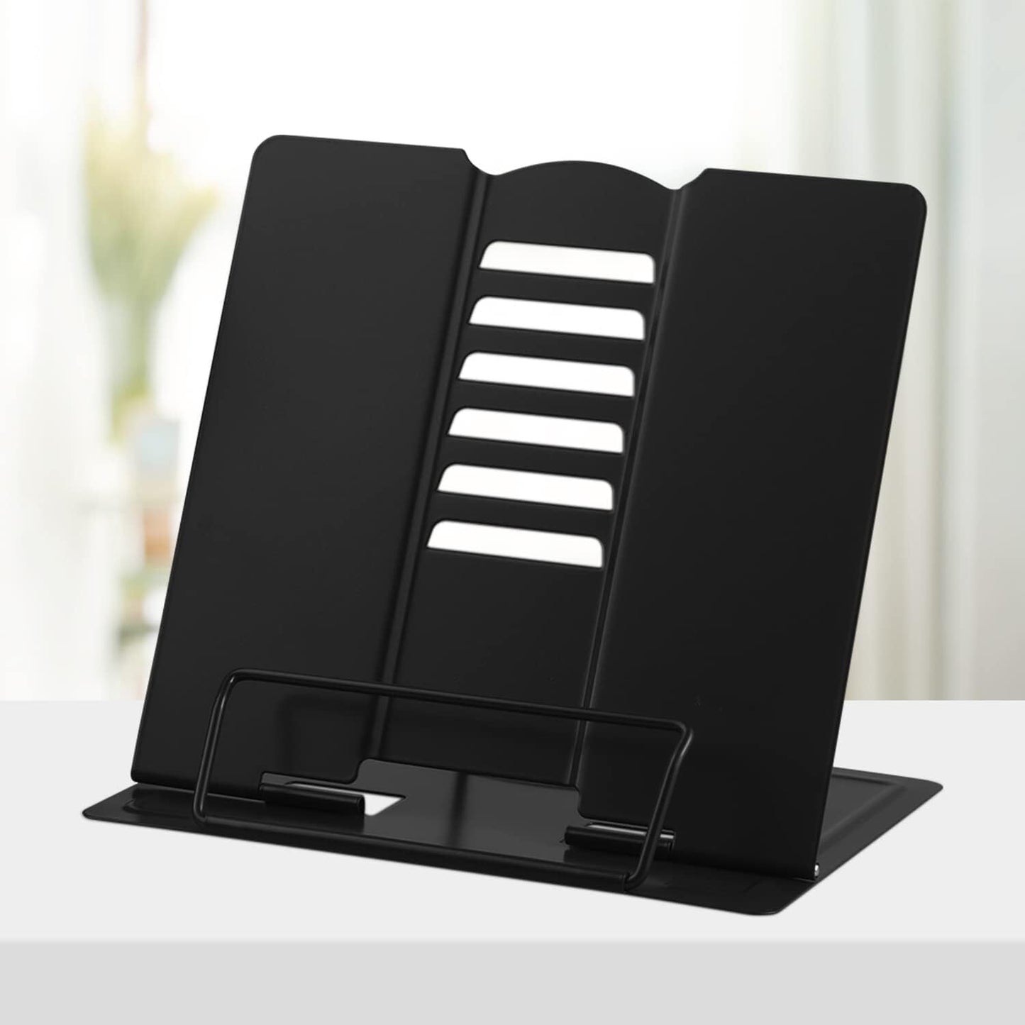 Portable Adjustable Metal Book Stand Reading Rest Black