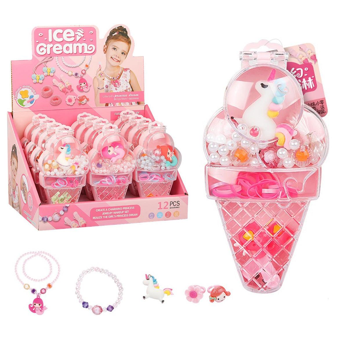 DIY Ice Cream Beads Jewelry Kit for Creative Hair Accessories