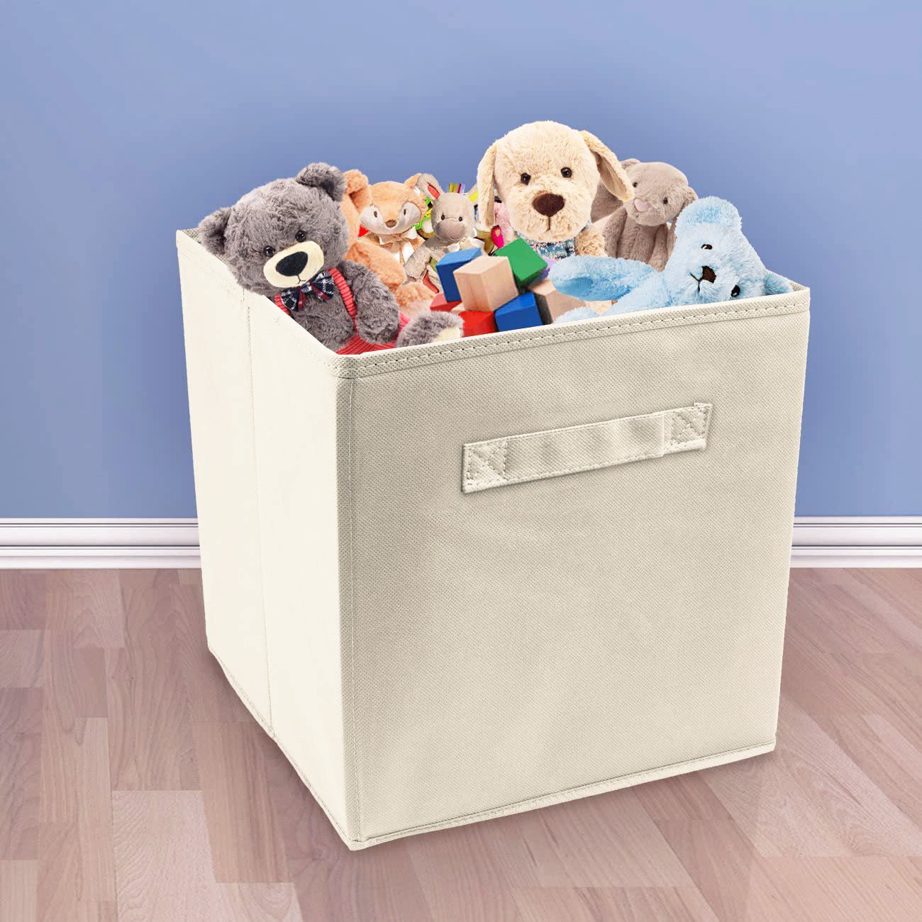 Collapsible Storage Cube Organizer for Home and Office Beige