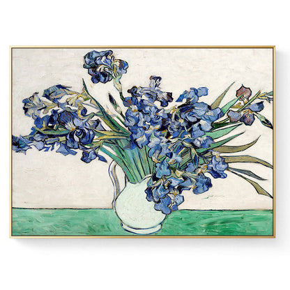 60cm Vase of Irises Canvas Wall Art Van Gogh Painting Print Decor