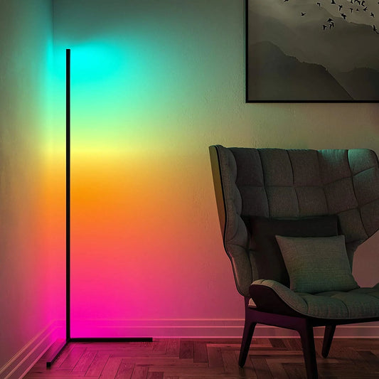 Colour Changing LED Corner Floor Lamp RGB Mood Lighting