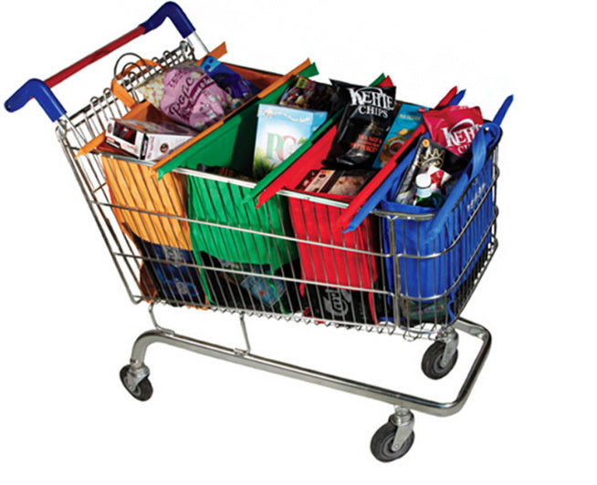 Eco-Friendly Reusable Shopping Trolley Bags Organizer Set