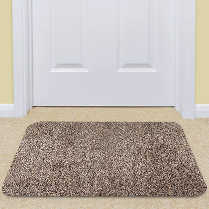 Super Absorbent Microfibre Doormat Traps Dirt and Water Brown