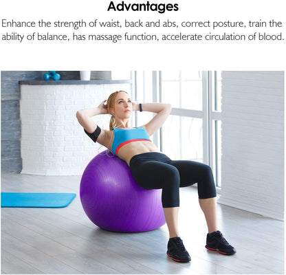 45cm Yoga Exercise Gym Ball for Home Fitness Purple