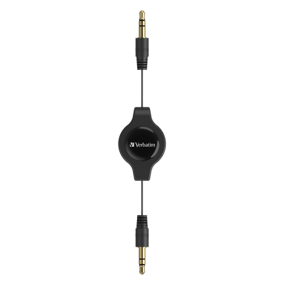 Verbatim Retractable 3.5mm Aux Audio Cable for Car and Home Audio Systems