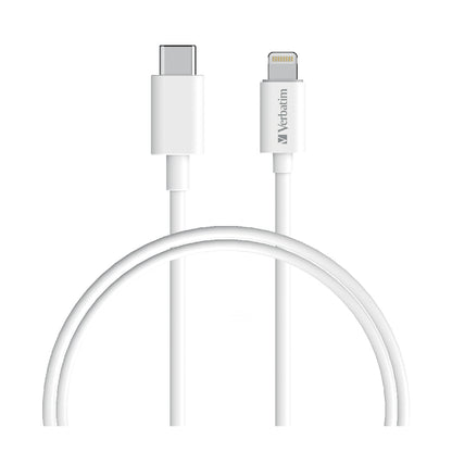 Verbatim 1m Lightning to USB-C Cable Fast Charge Sync White