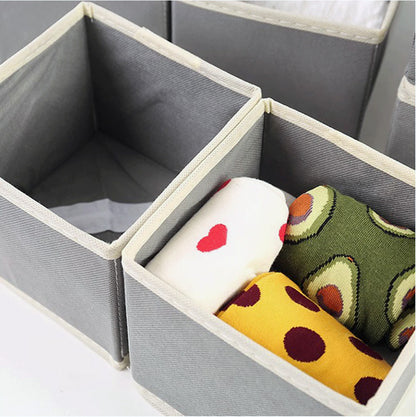 Set of 6 Collapsible Fabric Drawer Organiser Boxes Multi-size Storage