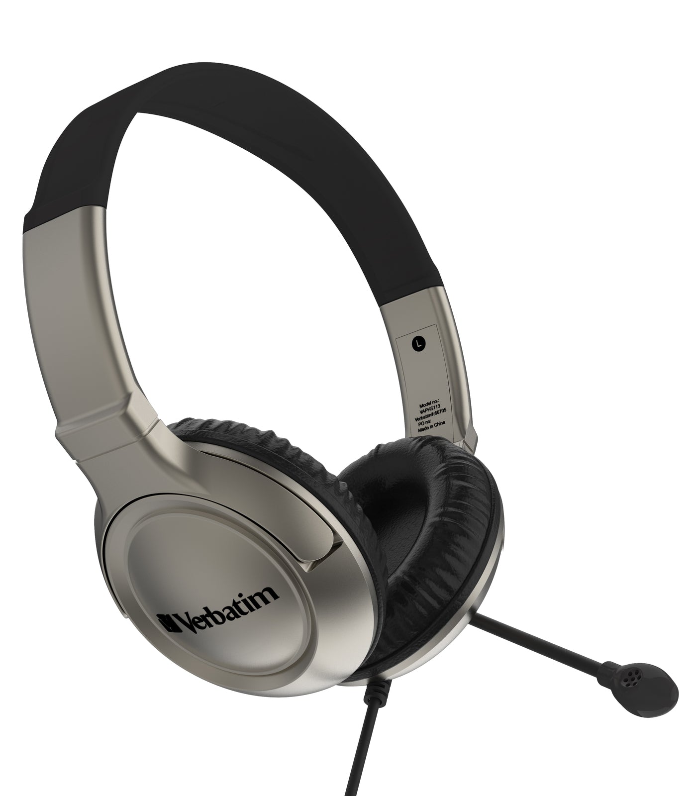 Verbatim  Multimedia Headset with Noise Cancelling Boom Mic Graphite